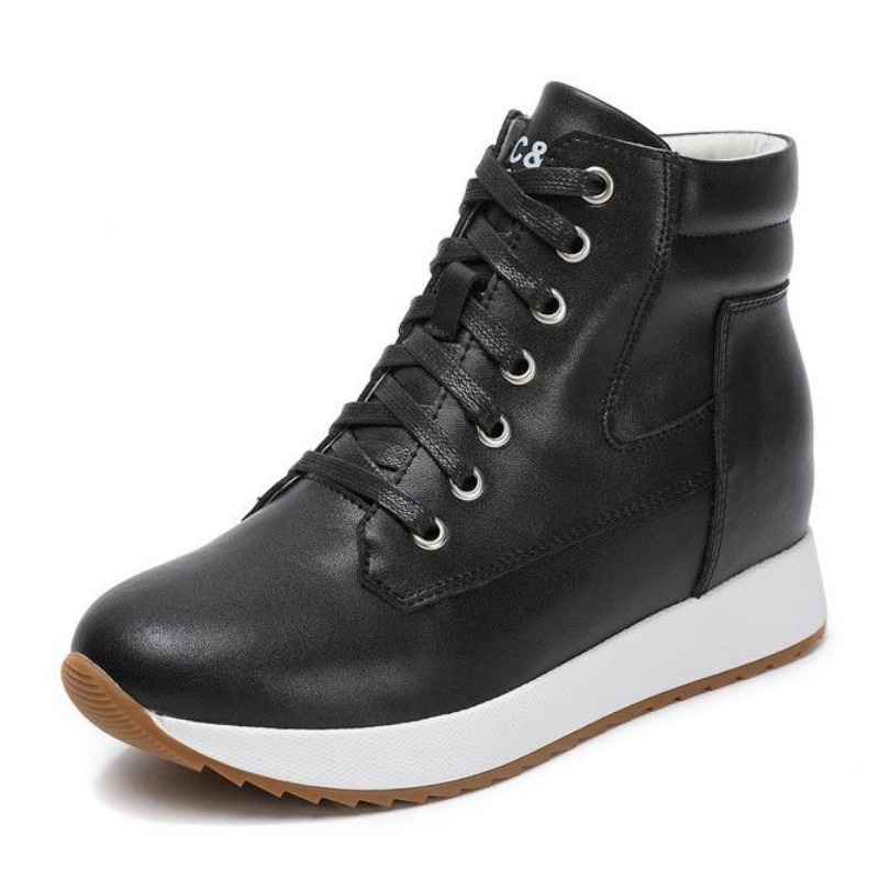 Chunky Sneaker Platform - 7CM Genuine Leather Women Ankle Booties