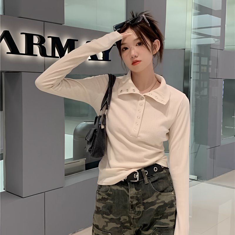 Street Fashion China Girl - Women Fashion Slim Long Sleeve Shirts
