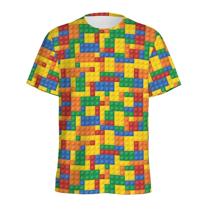 Street Fashion Videos - Retro Building Block 3D Printed T