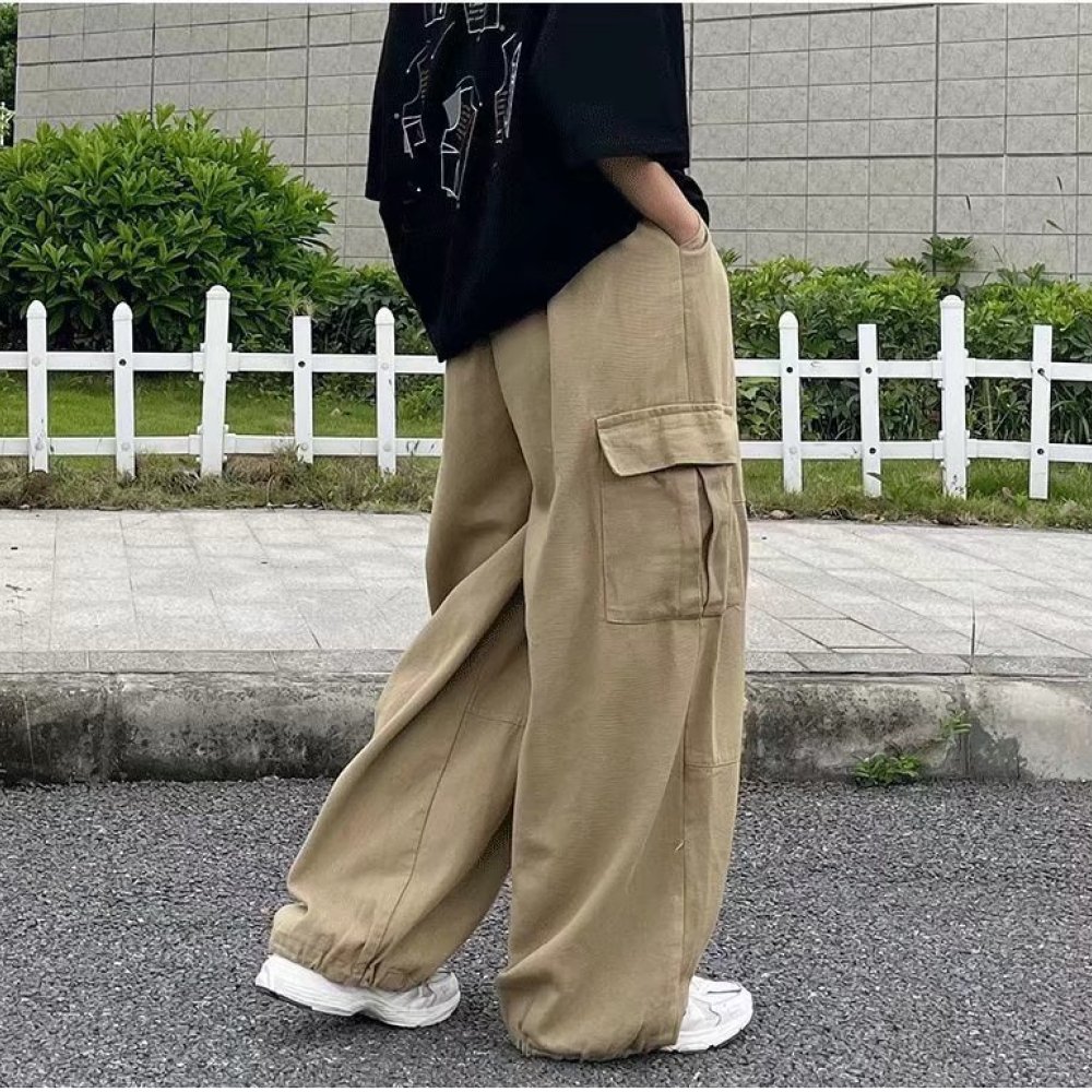 Cargo Pant Wide - Japanese Streetwear Cargo Pants Mens Loose
