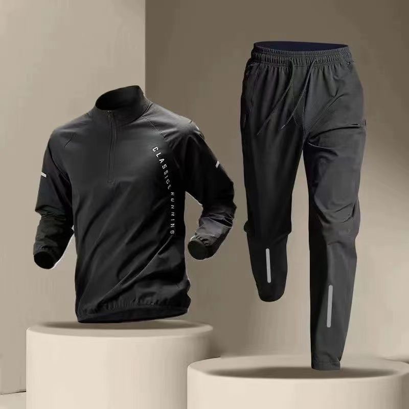 Men Half Zip Quick Dry Tracksu - Running Pant Jogger ulasan dan harga
