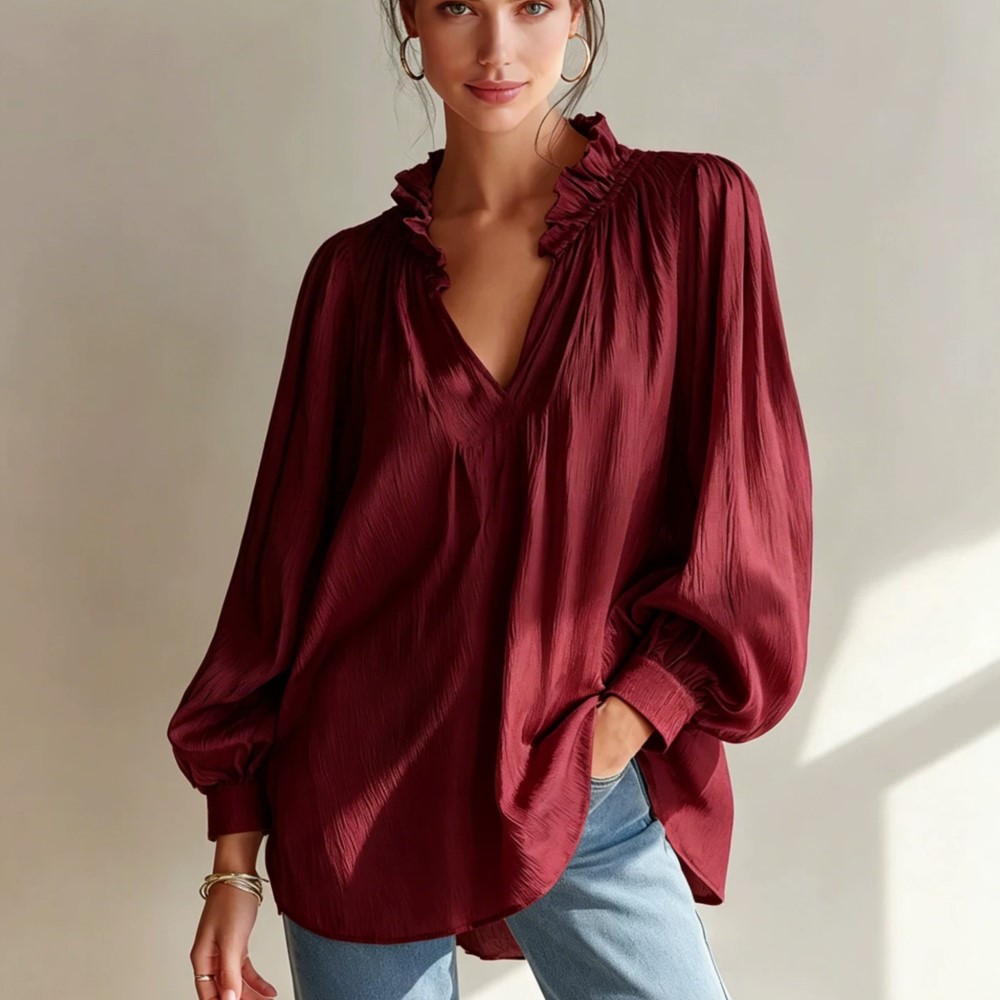 Women's Fashion White Ruffled  - Street Fashion China Girl ulasan dan harga