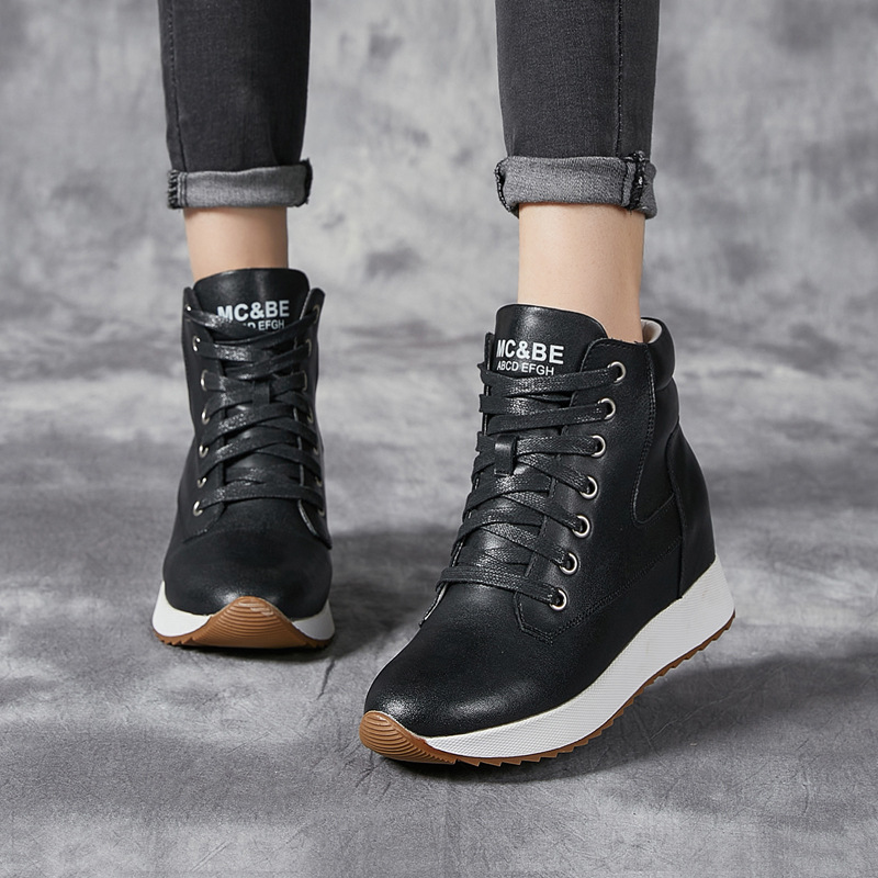 7CM Genuine Leather Women Ankl - Chunky Sneaker Platform ulasan dan harga