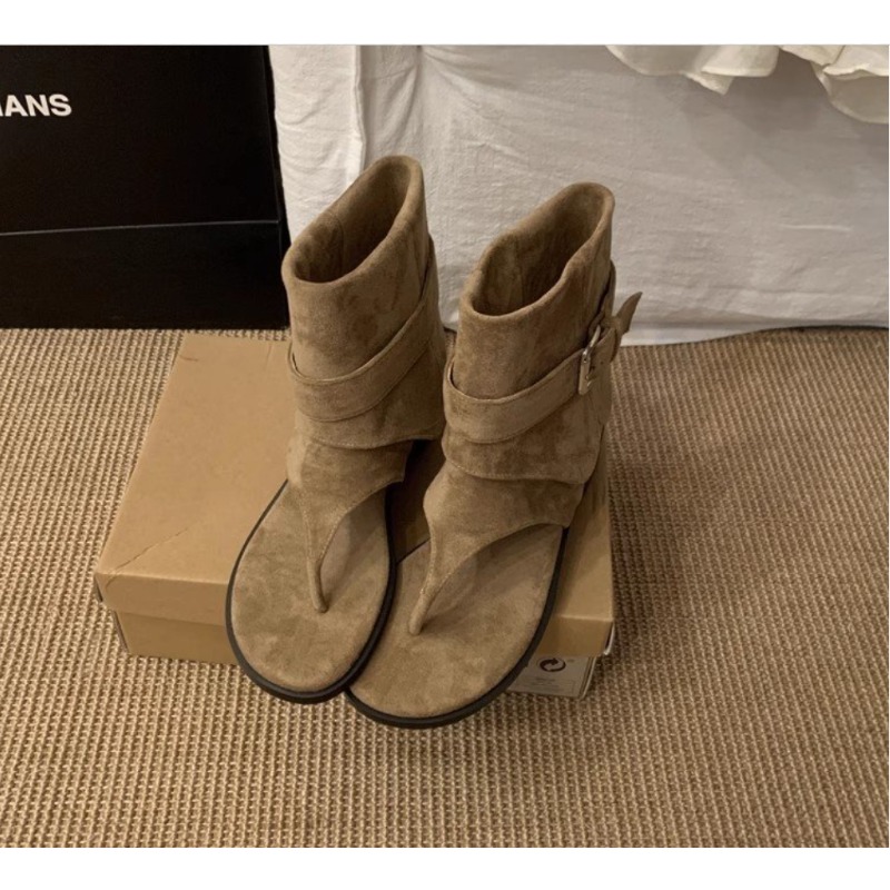 2025Spring Clip Toe Flats Sand - Street Fashion Trends ulasan dan harga