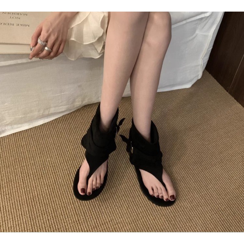 2025Spring Clip Toe Flats Sand - Street Fashion Trends ulasan dan harga