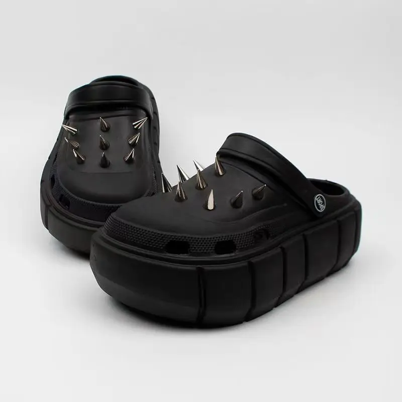 Y2K style Rivet Hole Shoes Wom - Street Fashion Trends ulasan dan harga