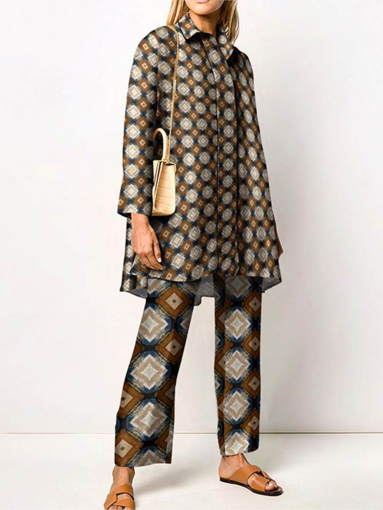Autumn New Loose Vintage Print - Street Fashion China Girl ulasan dan harga