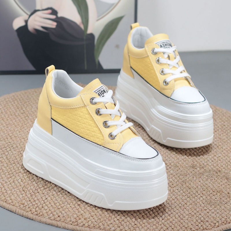 2026 New 10CM Genuine Leather  - Chunky Sneaker Platform ulasan dan harga