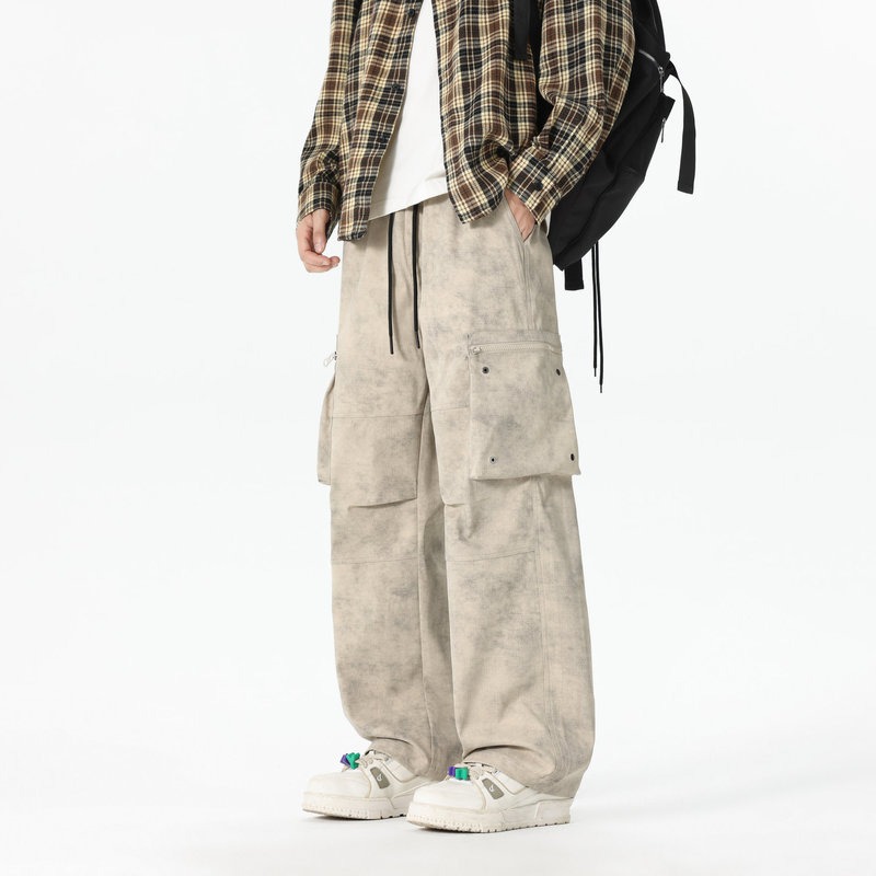 Men's Elastic High-waist Pocke - Cargo Pant Wide ulasan dan harga