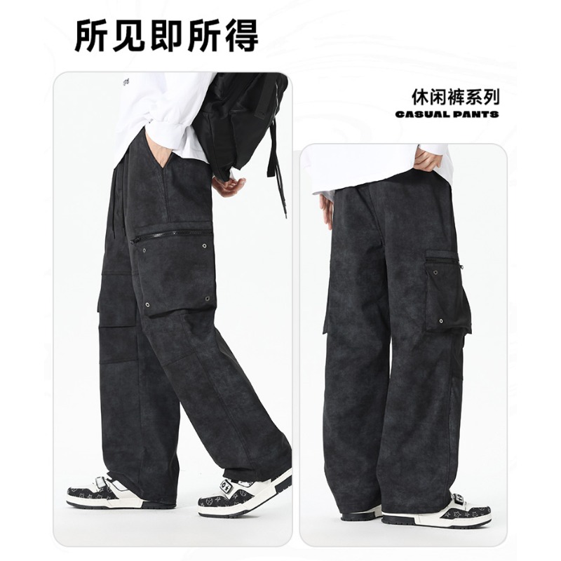 Men's Elastic High-waist Pocke - Cargo Pant Wide ulasan dan harga