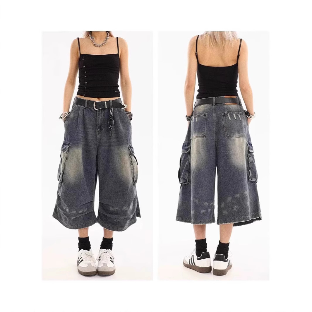2026 New Plus Size Washed Spla - Cargo Pant Wide ulasan dan harga
