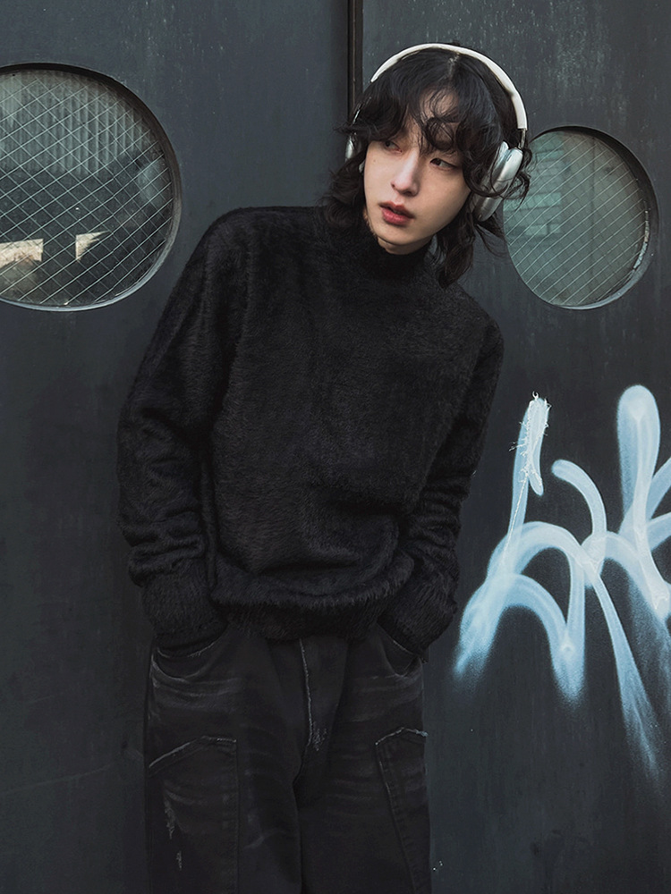 Fur Collar Pullovers Rock Mens - Street Fashion In London ulasan dan harga
