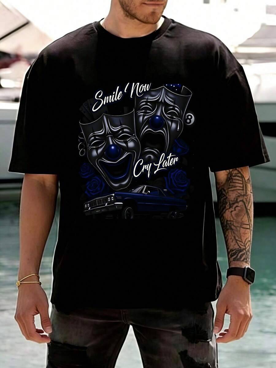 Men's Graphic Tee, Funny Clown - Street Fashion Now ulasan dan harga