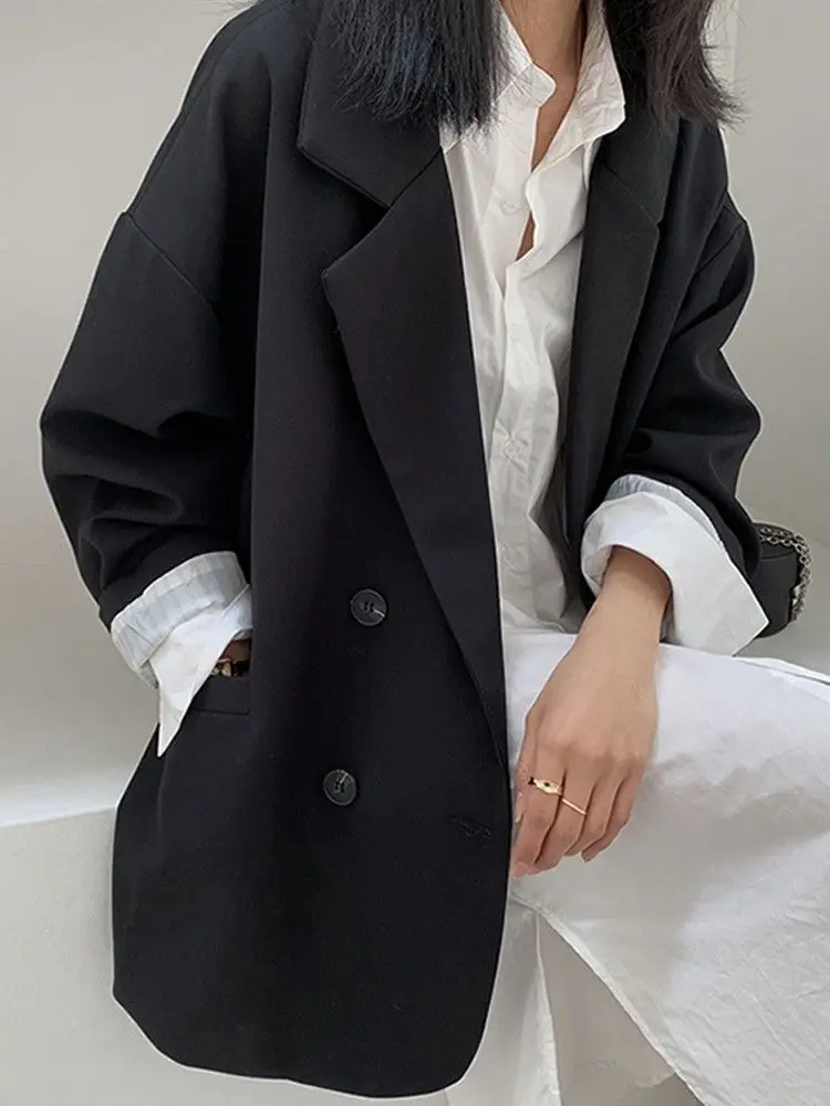 Vintage Brown Blazer Women Ele - Street Fashion Official ulasan dan harga