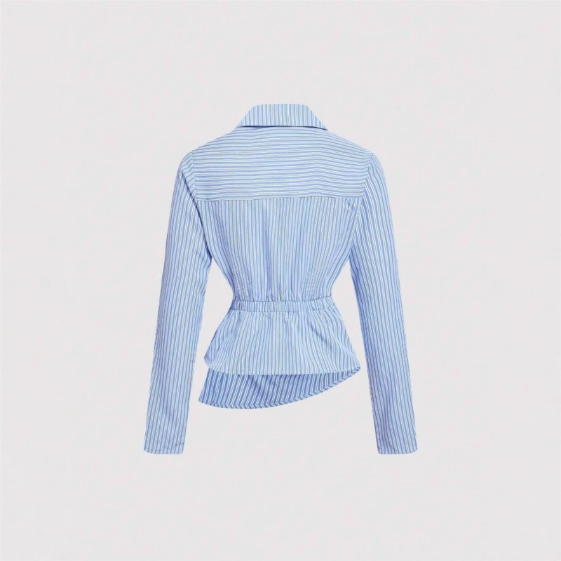 Fashion Striped Shirt For Fema - Street Fashion China Girl ulasan dan harga