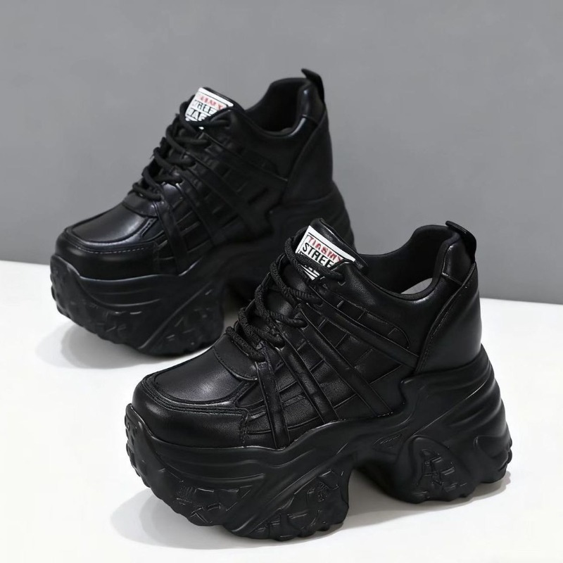 2026 New 10M 12CM Genuine Leat - Chunky Sneaker Platform ulasan dan harga
