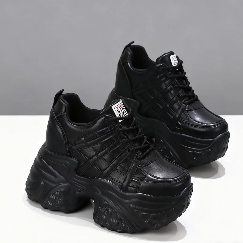 2026 New 10M 12CM Genuine Leat - Chunky Sneaker Platform ulasan dan harga