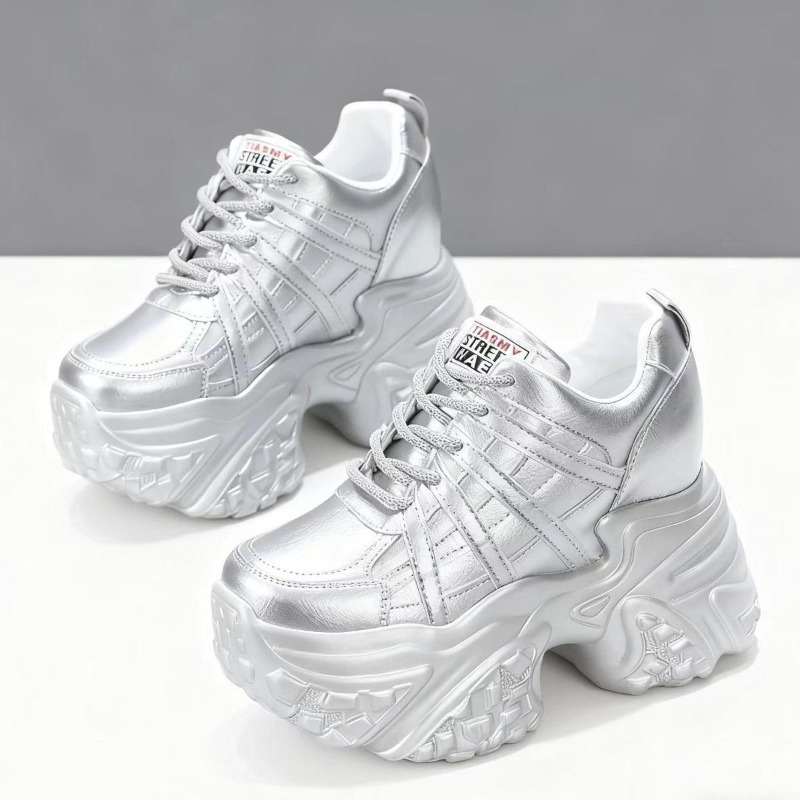 2026 New 10M 12CM Genuine Leat - Chunky Sneaker Platform ulasan dan harga